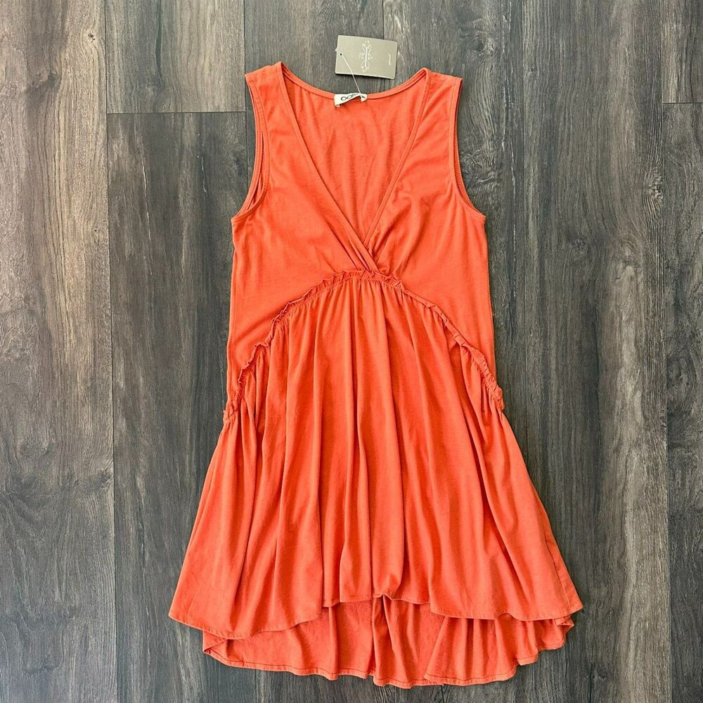 NWT Ogle Anthropologie Tunic Shirt Dress Sleeveless Empire Waist Ruffle Medium